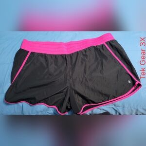 tek gear Black Athletic Shorts with Pink Trim